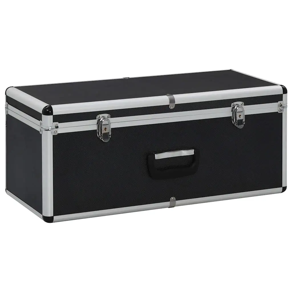 Storage Cases Set Portable Black Aluminium Tool Box 3 Pieces