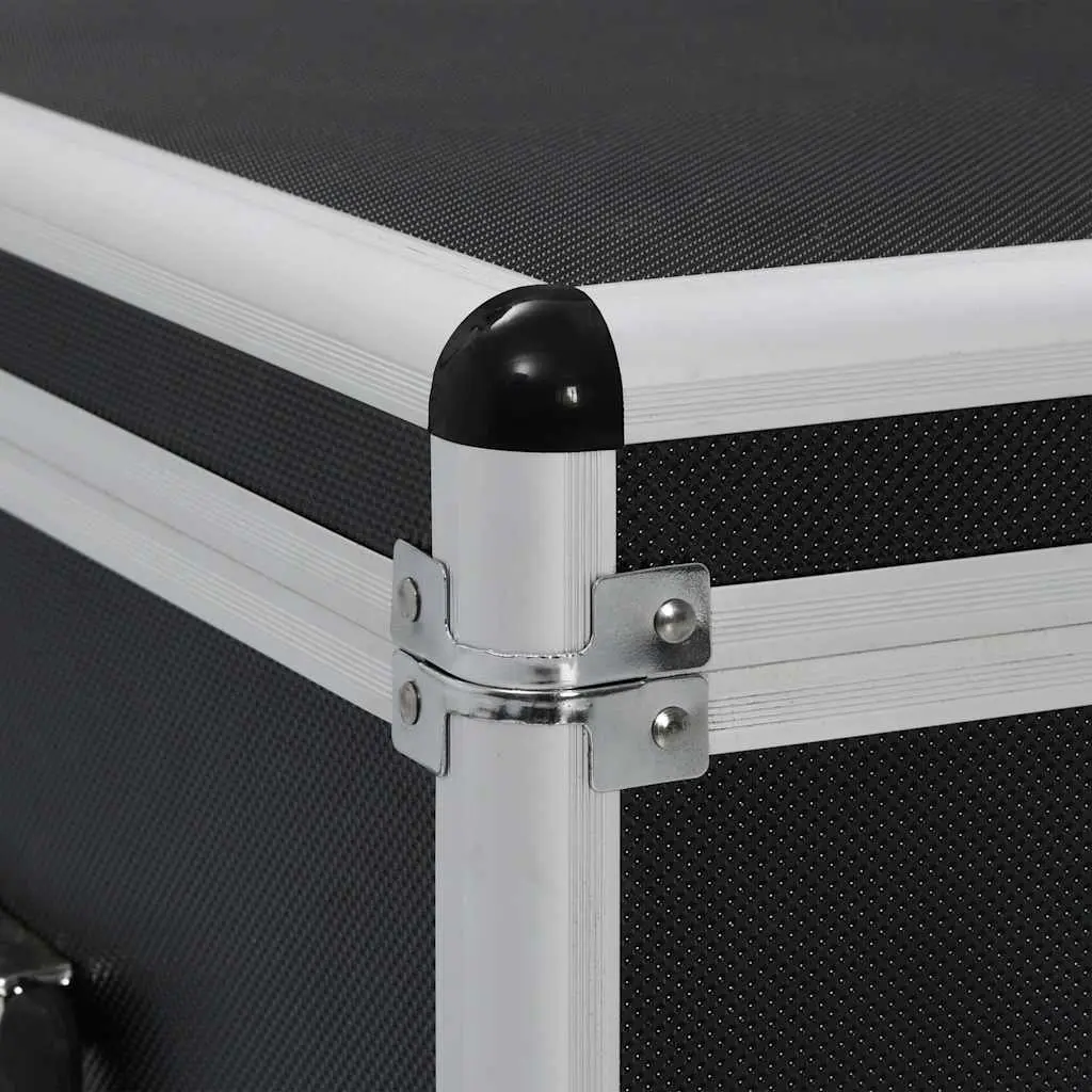 Storage Cases Set Portable Black Aluminium Tool Box 3 Pieces