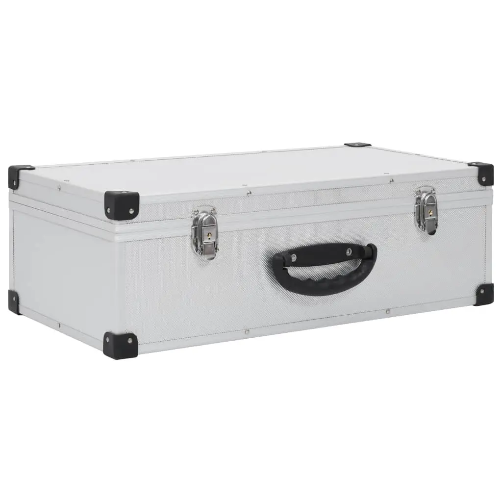 CD Case Silver Aluminium Trimming 80 CDs Storage Box Organiser