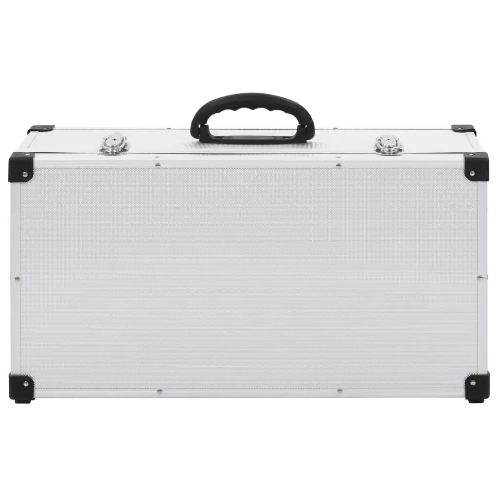 CD Case Silver Aluminium Trimming 80 CDs Storage Box Organiser