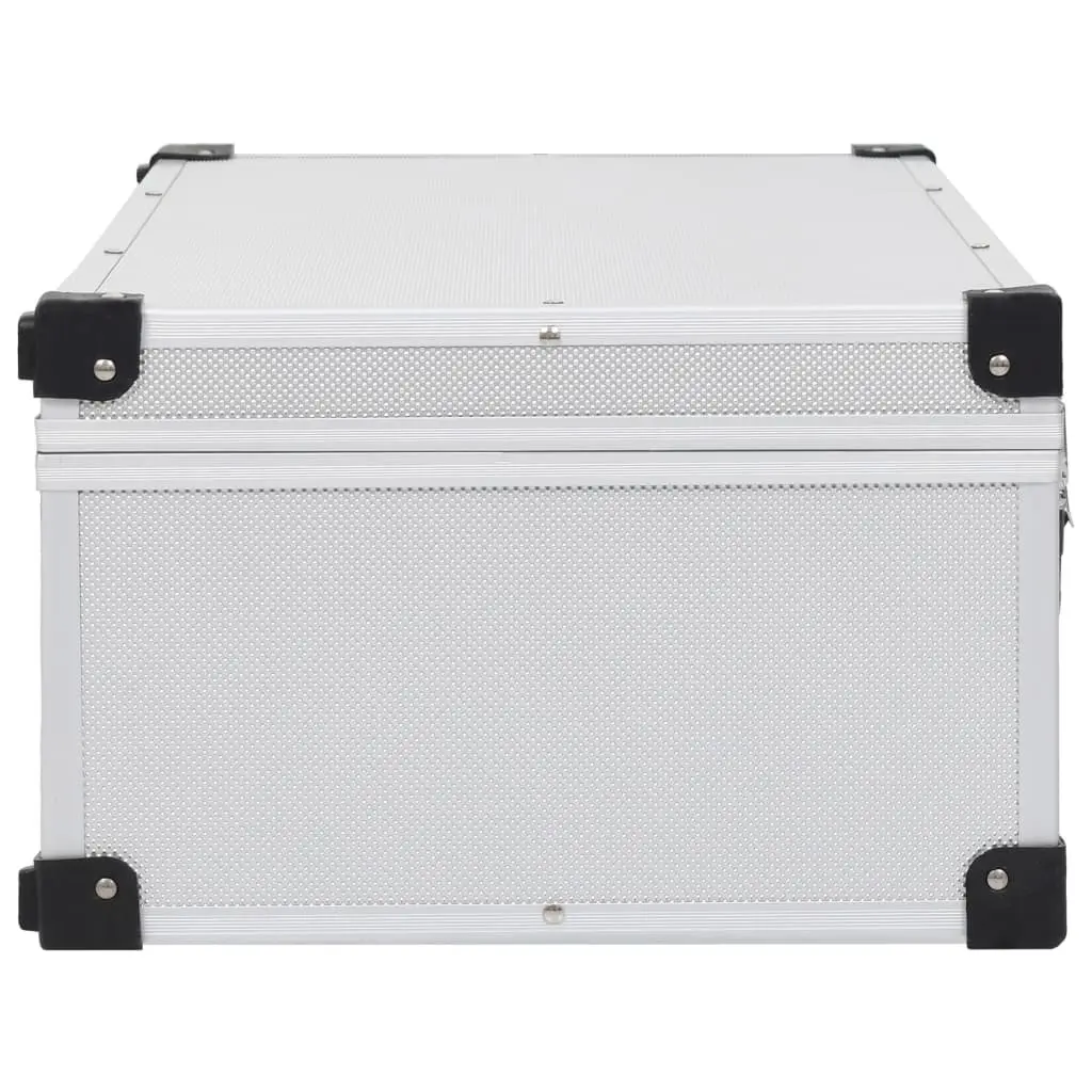 CD Case Silver Aluminium Trimming 80 CDs Storage Box Organiser