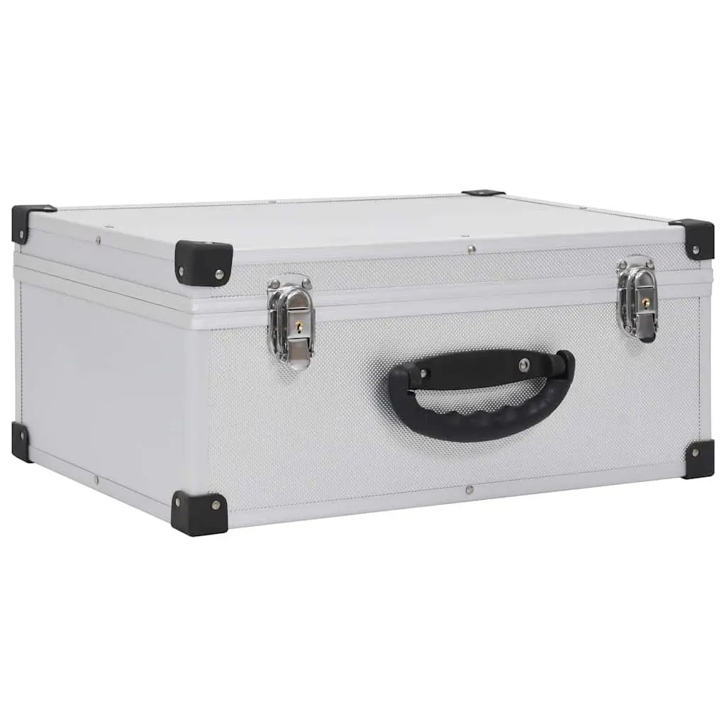 CD Case Silver Storage Organiser Box for 60 CDs with Aluminium Trimming