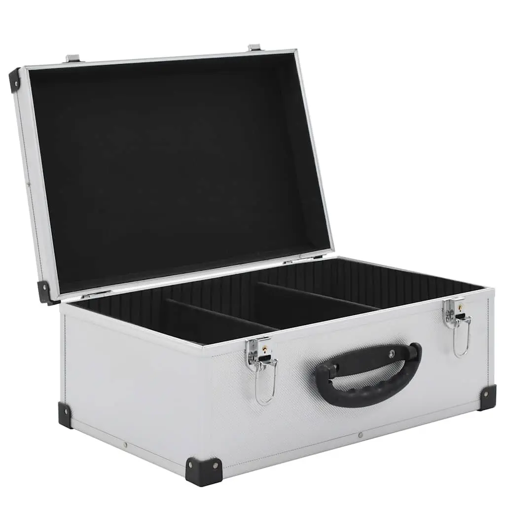 CD Case Silver Storage Organiser Box for 60 CDs with Aluminium Trimming