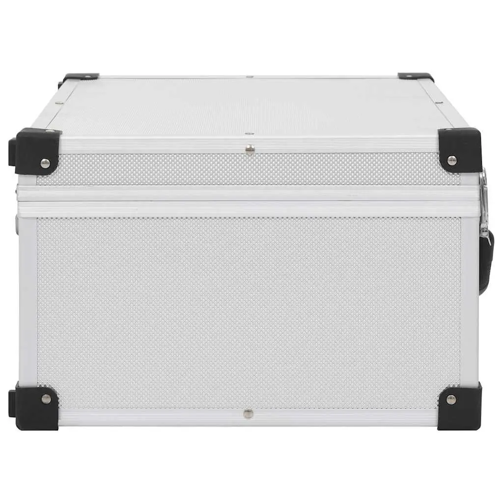 CD Case Silver Storage Organiser Box for 60 CDs with Aluminium Trimming