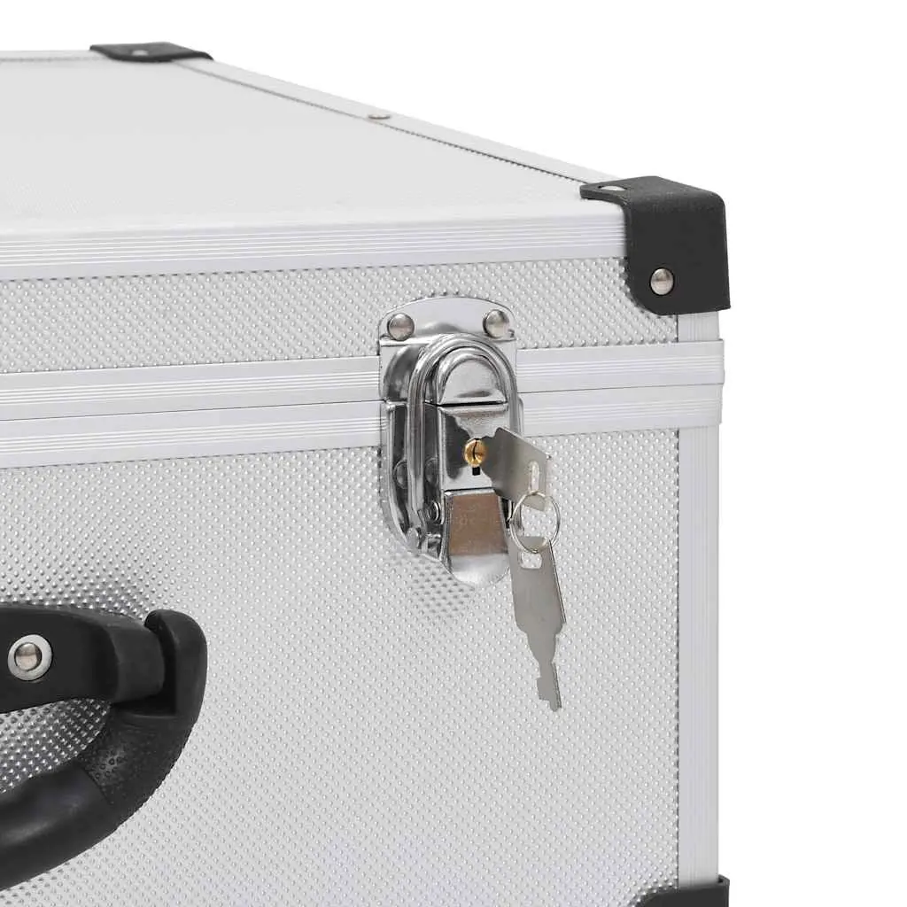 CD Case Silver Storage Organiser Box for 60 CDs with Aluminium Trimming