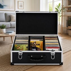 CD Case for 60 CDs Black Storage Organiser with Aluminium Trim and Lock Keys