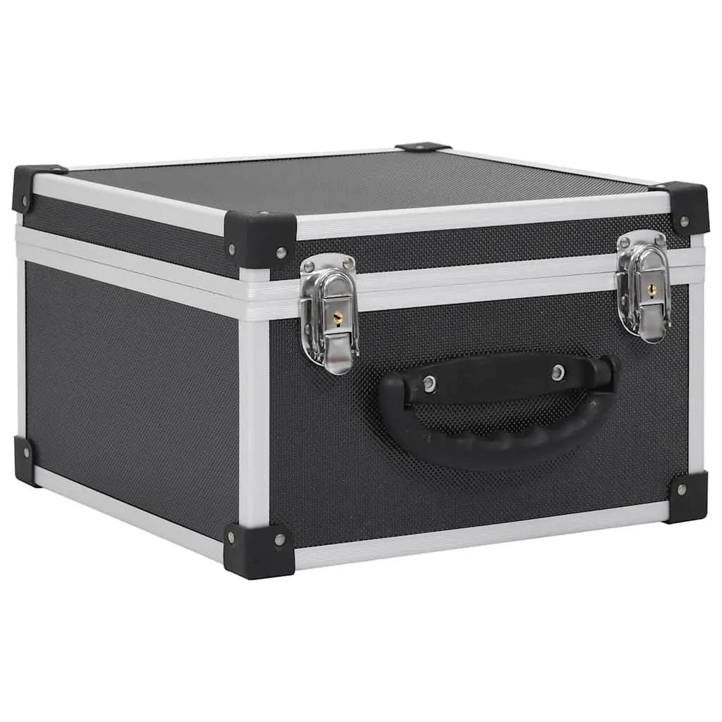 CD Case Black Aluminium Trimming 40 CDs Storage Box Organiser