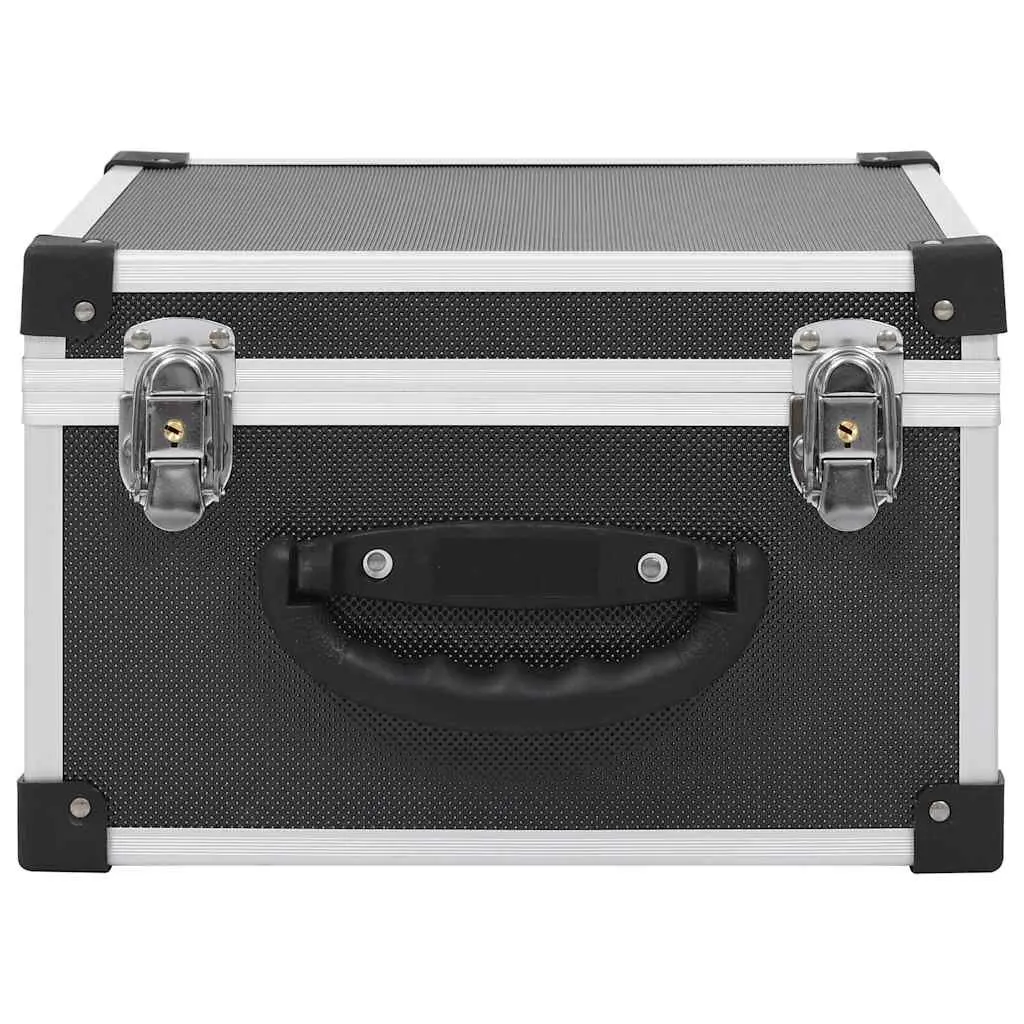 CD Case Black Aluminium Trimming 40 CDs Storage Box Organiser