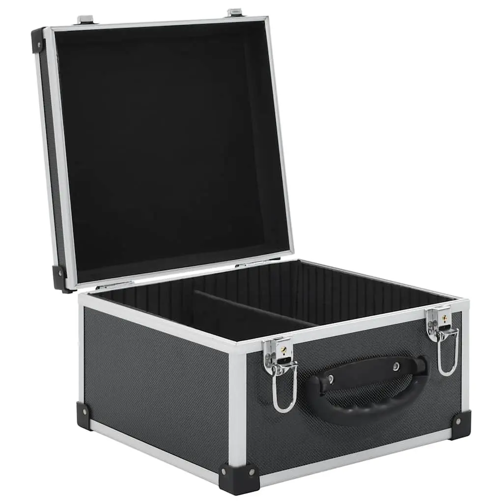 CD Case Black Aluminium Trimming 40 CDs Storage Box Organiser