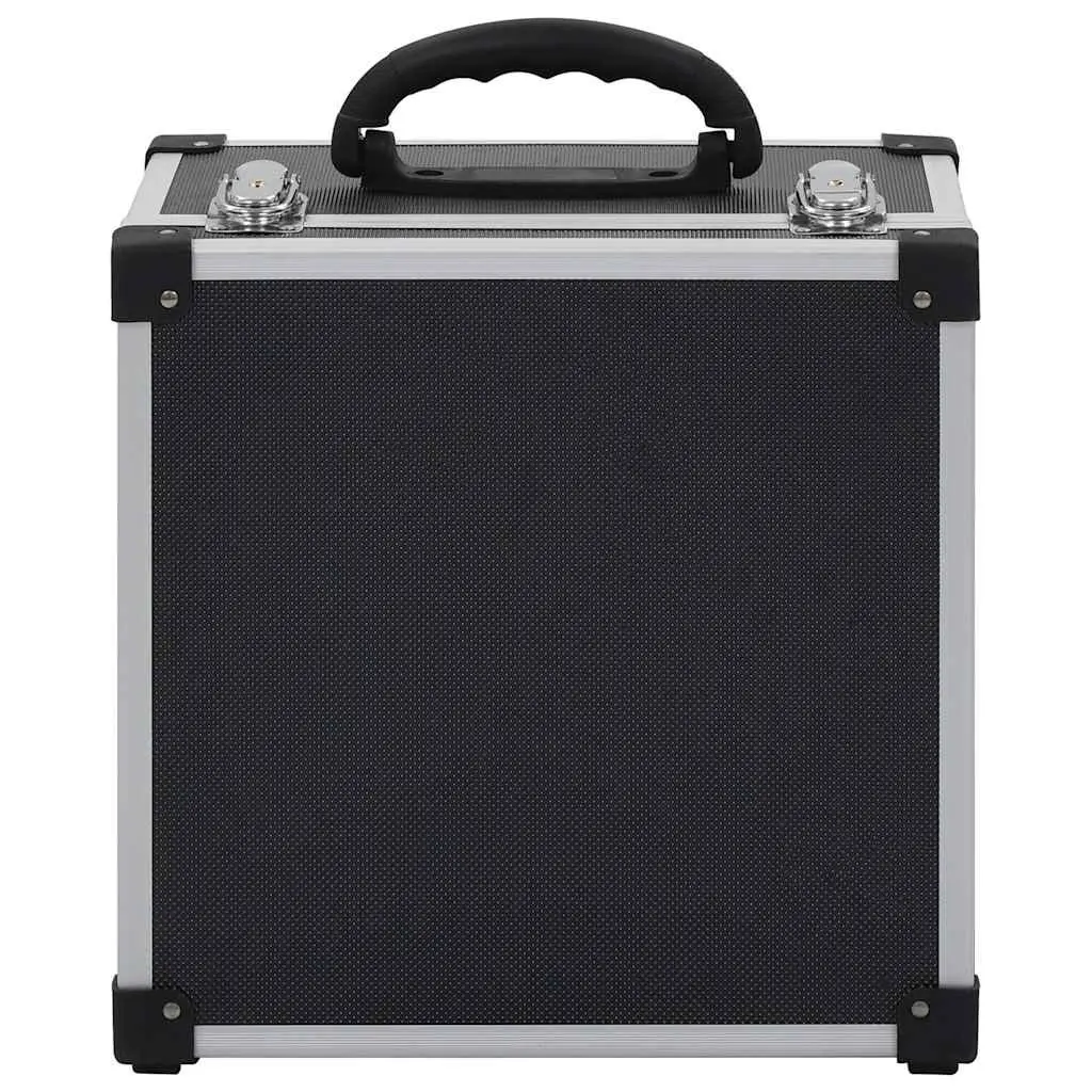 CD Case Black Aluminium Trimming 40 CDs Storage Box Organiser