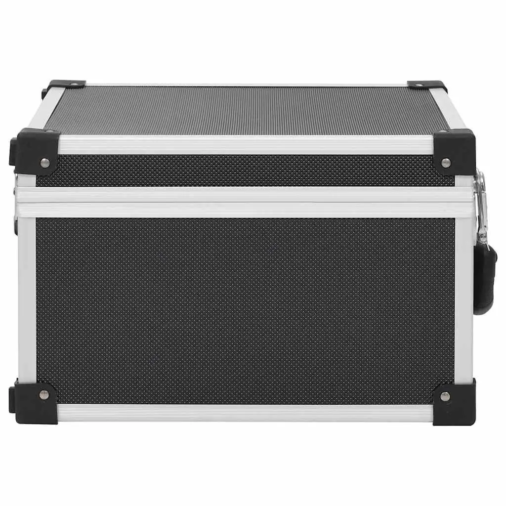 CD Case Black Aluminium Trimming 40 CDs Storage Box Organiser