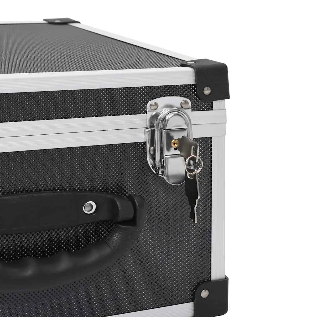 CD Case Black Aluminium Trimming 40 CDs Storage Box Organiser
