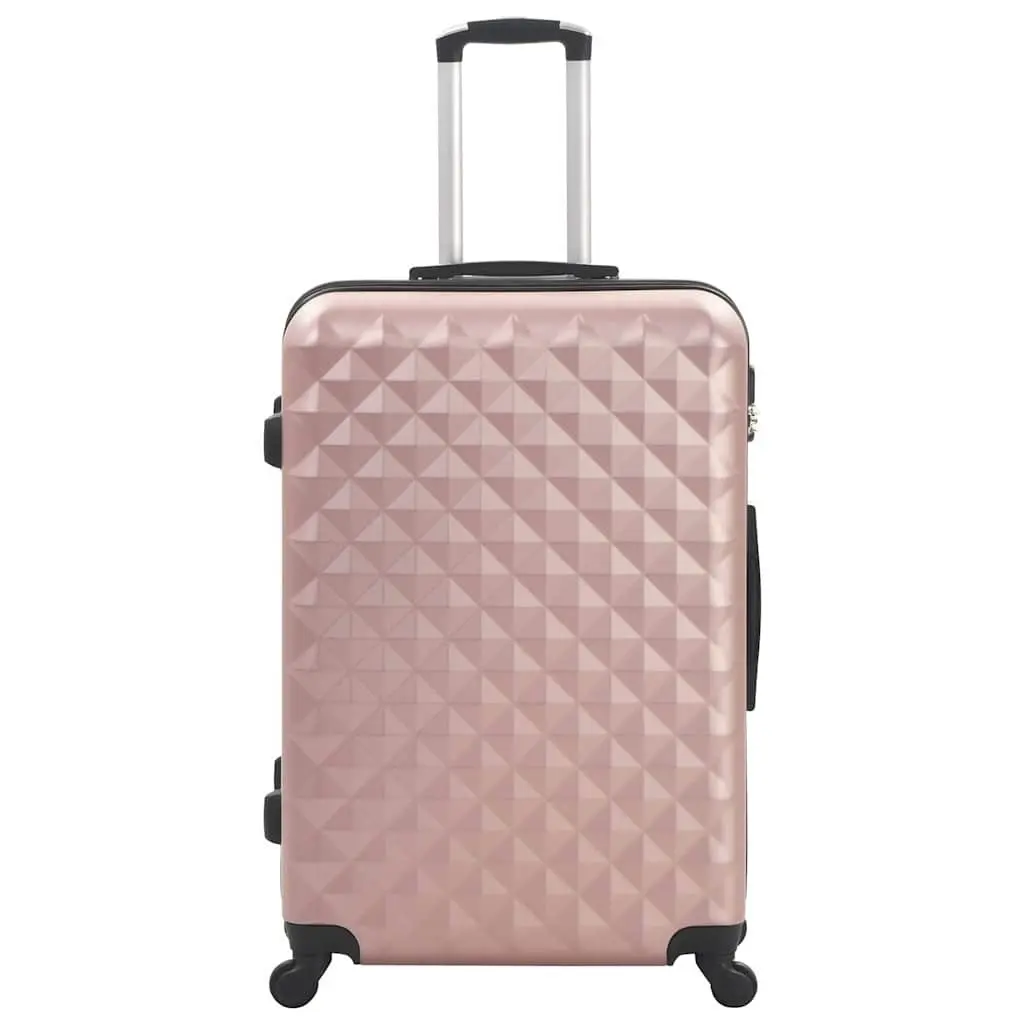 Hardcase Trolley Set Gold ABS Shells 3 Piece Luggage Suitcase with Carrying Handle