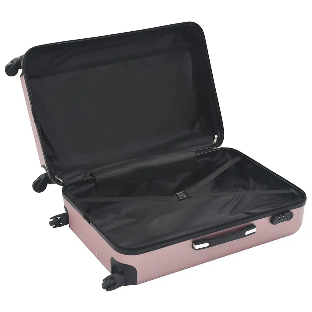 Hardcase Trolley Set Gold ABS Shells 3 Piece Luggage Suitcase with Carrying Handle