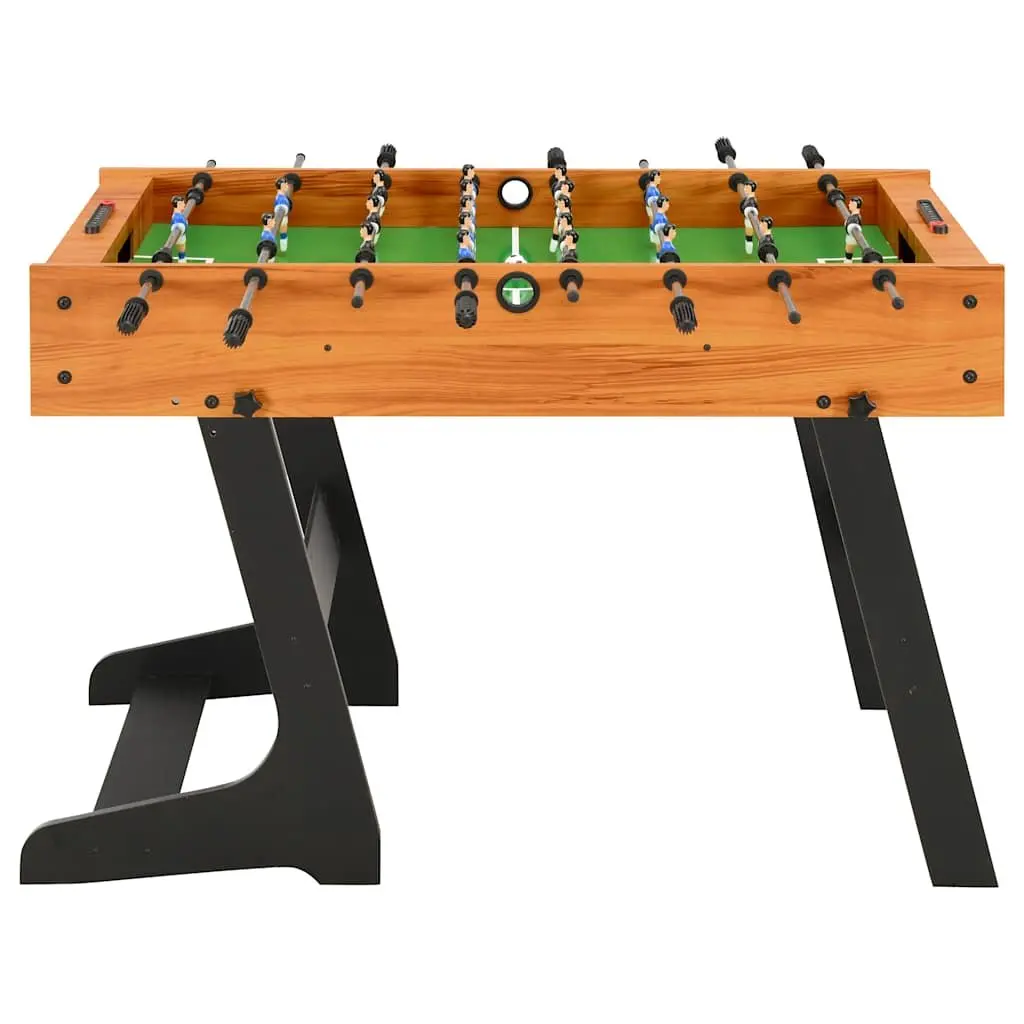 Foosball Table Folding Brown 121cm Indoor Game Room Football Soccer