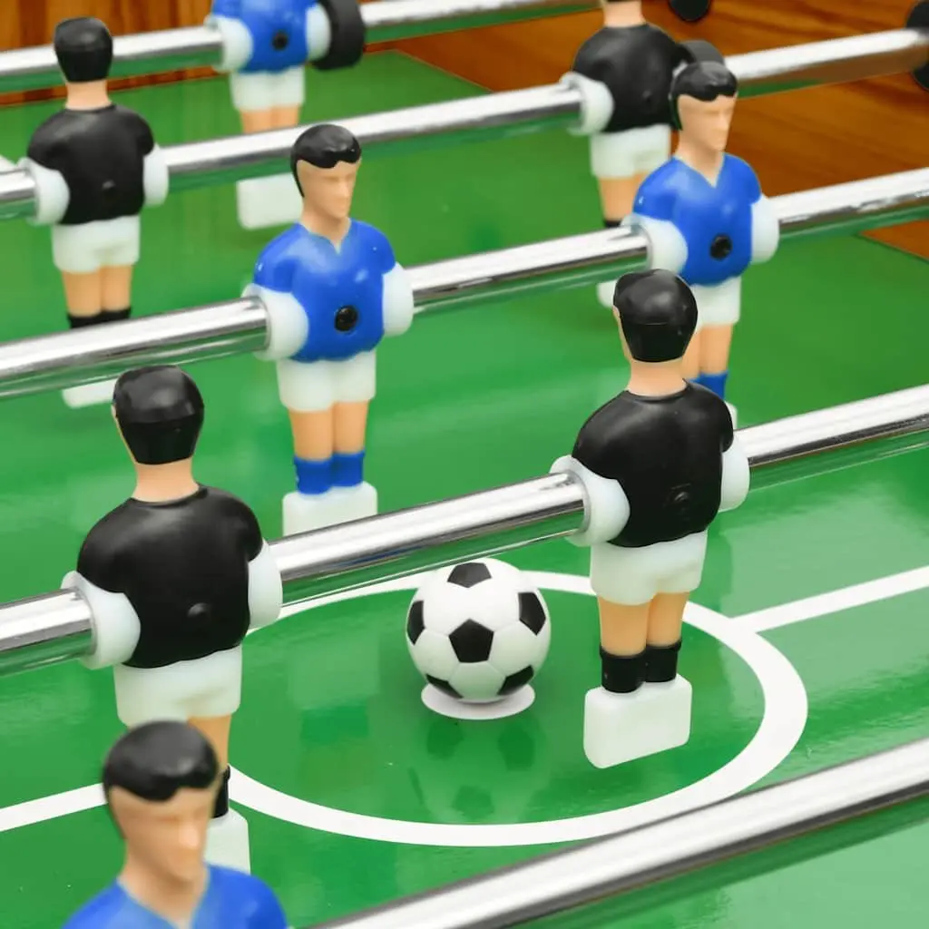 Foosball Table Folding Brown 121cm Indoor Game Room Football Soccer