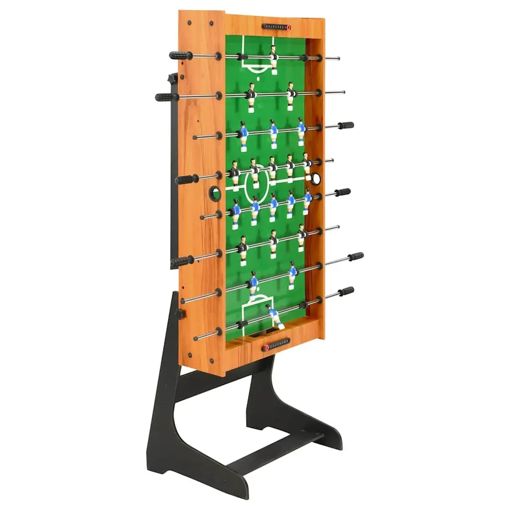 Foosball Table Folding Brown 121cm Indoor Game Room Football Soccer