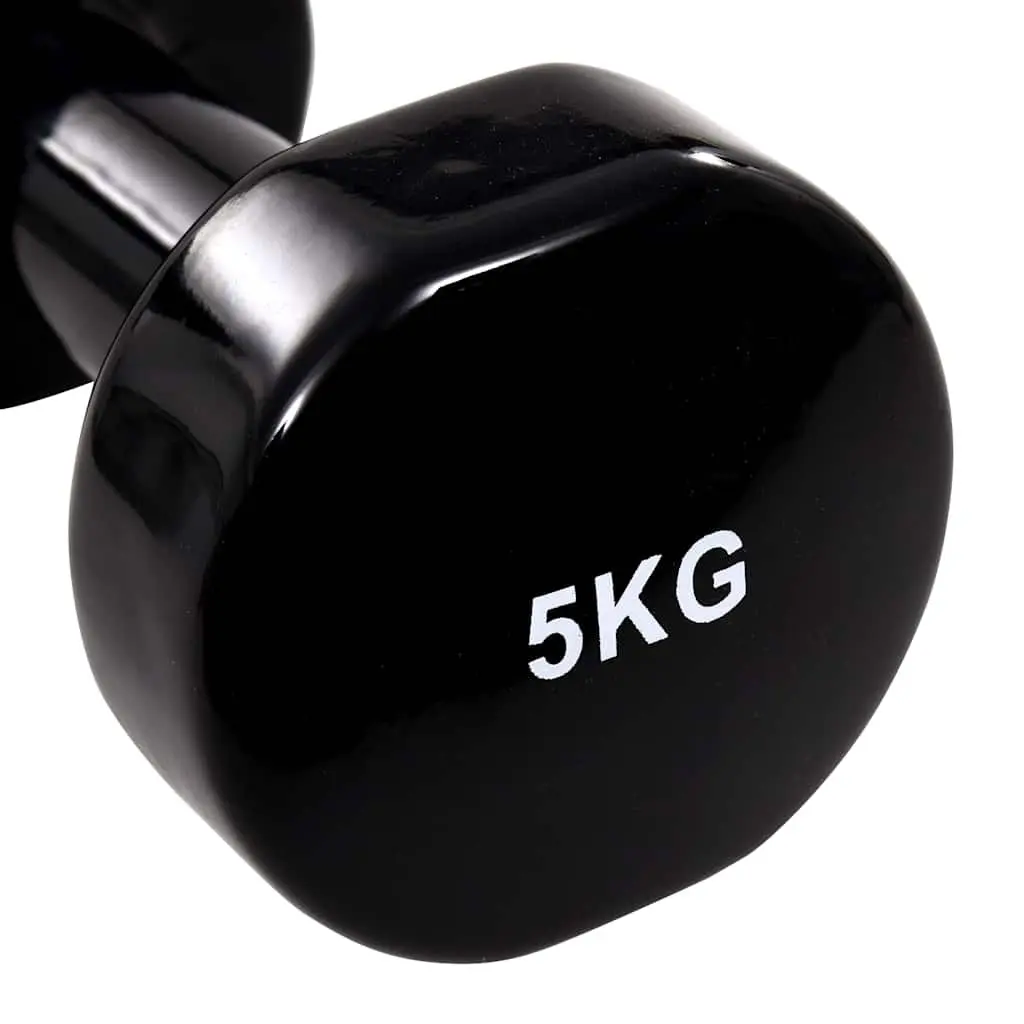 Cast Iron Dumbbell Pair Ergonomic Handle 2x5kg Compact Home Gym Free Weights
