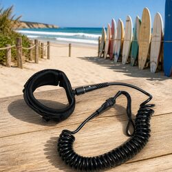 SUP Coiled Leash 10 Inch Ankle Strap Padded Water Sports Board Safety Leash