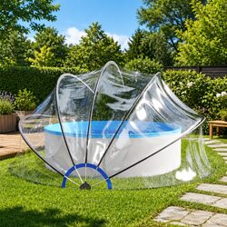 Pool Dome 440x220 cm Transparent Cover Shelter Above Ground Built-in Swimming