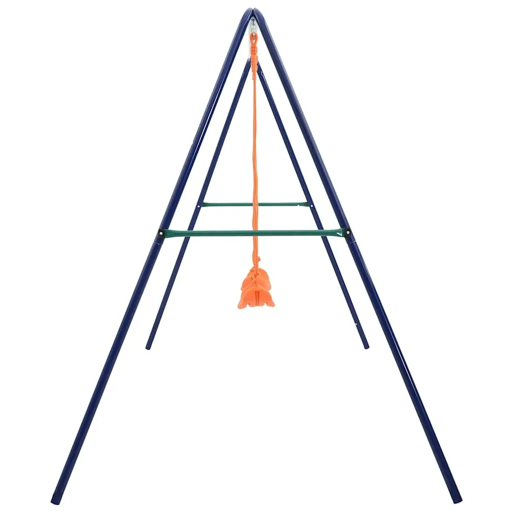 Swing Set Steel A-Frame 2 Seats Orange Outdoor Play Equipment