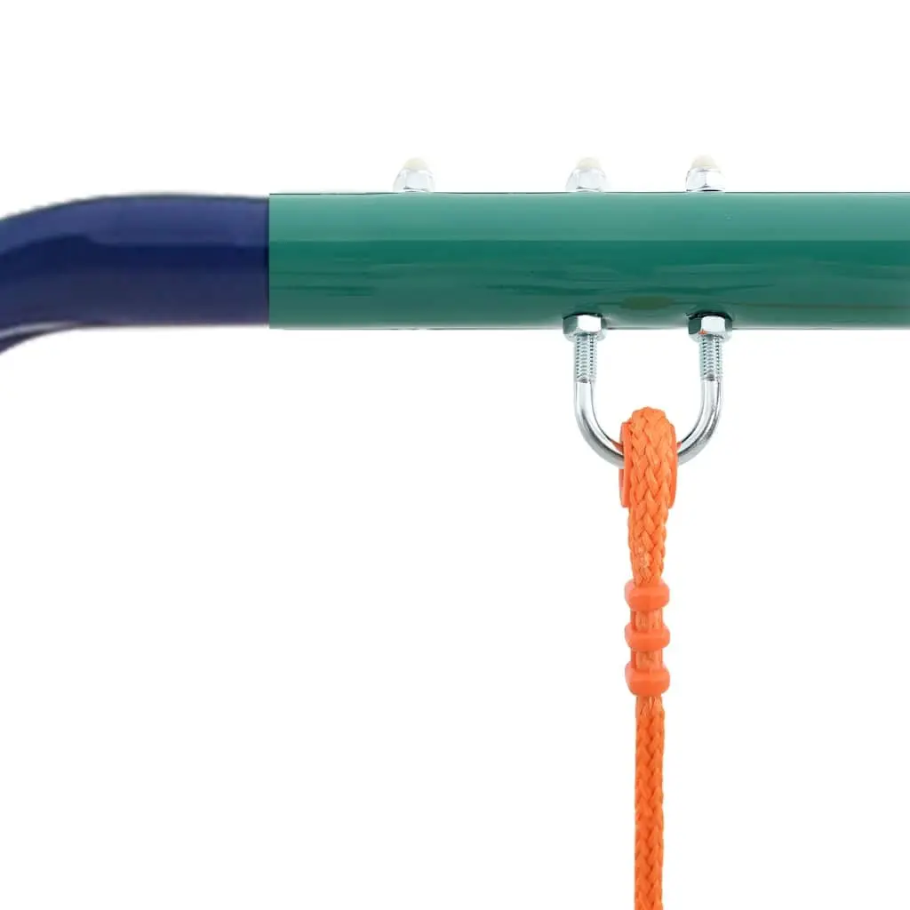 Swing Set Steel A-Frame 2 Seats Orange Outdoor Play Equipment