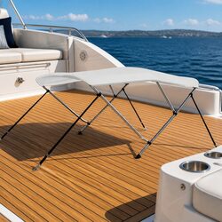 Versatile Boat Bimini Canopy: 3-Bow Frame in White
