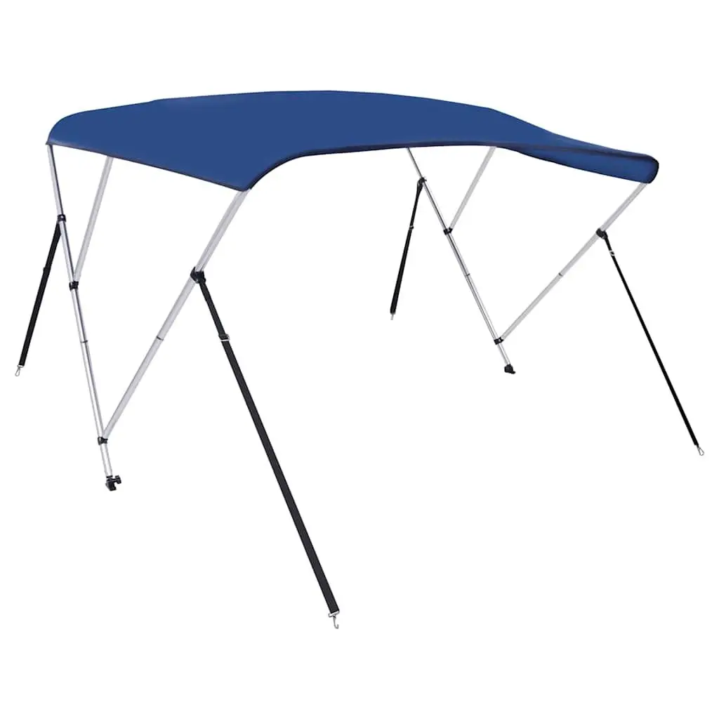 Boat Bimini Top 3 Bow Frame Canopy Sun Shade Adjustable Width Marine Blue
