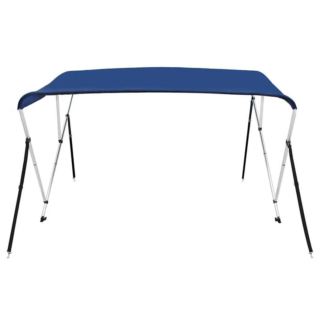 Boat Bimini Top 3 Bow Frame Canopy Sun Shade Adjustable Width Marine Blue