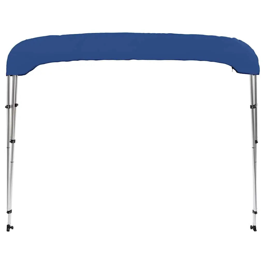 Boat Bimini Top 3 Bow Frame Canopy Sun Shade Adjustable Width Marine Blue