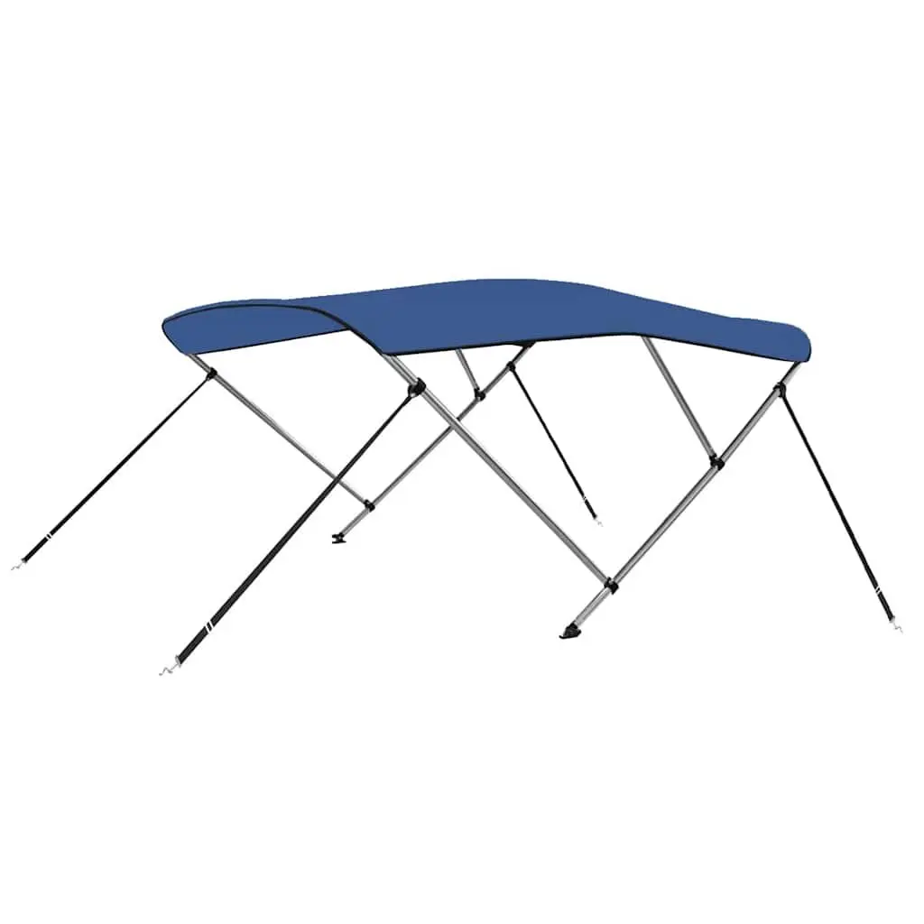 3 Bow Bimini Top Boat Canopy Blue Adjustable 185 to 198cm Width Sun Shade Cover
