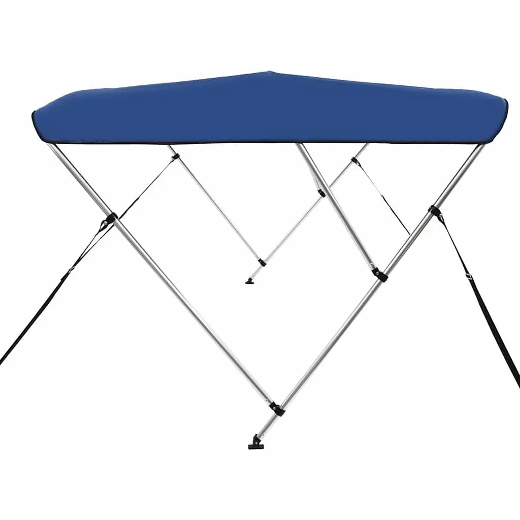 3 Bow Bimini Top Boat Canopy Blue Adjustable 185 to 198cm Width Sun Shade Cover