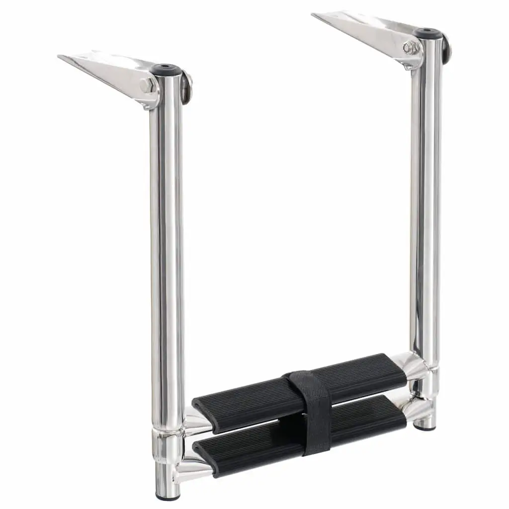 Folding Boarding Ladder 2-Step Telescopic Design Swimming Pool Boat Docking