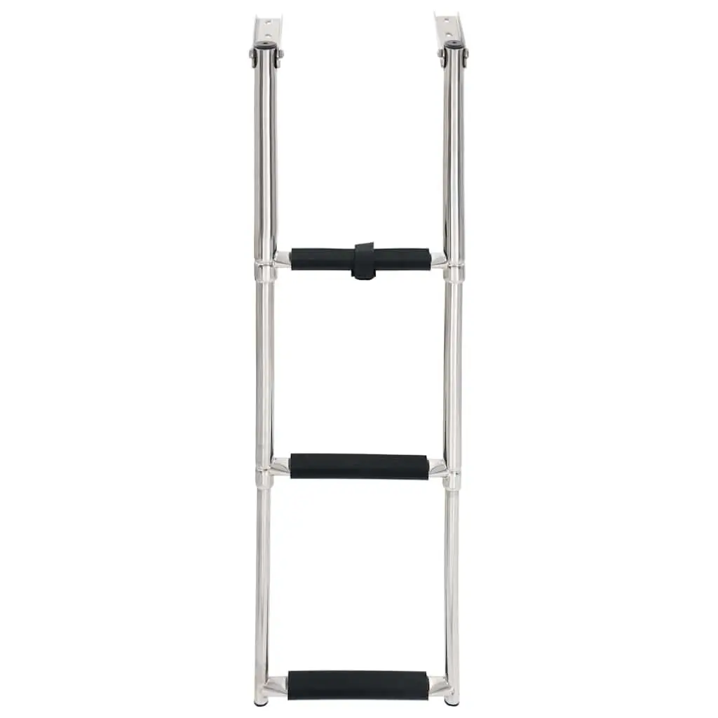 Folding Boarding Ladder 3-Step Telescopic Design for Boat Pool Platform Mounting