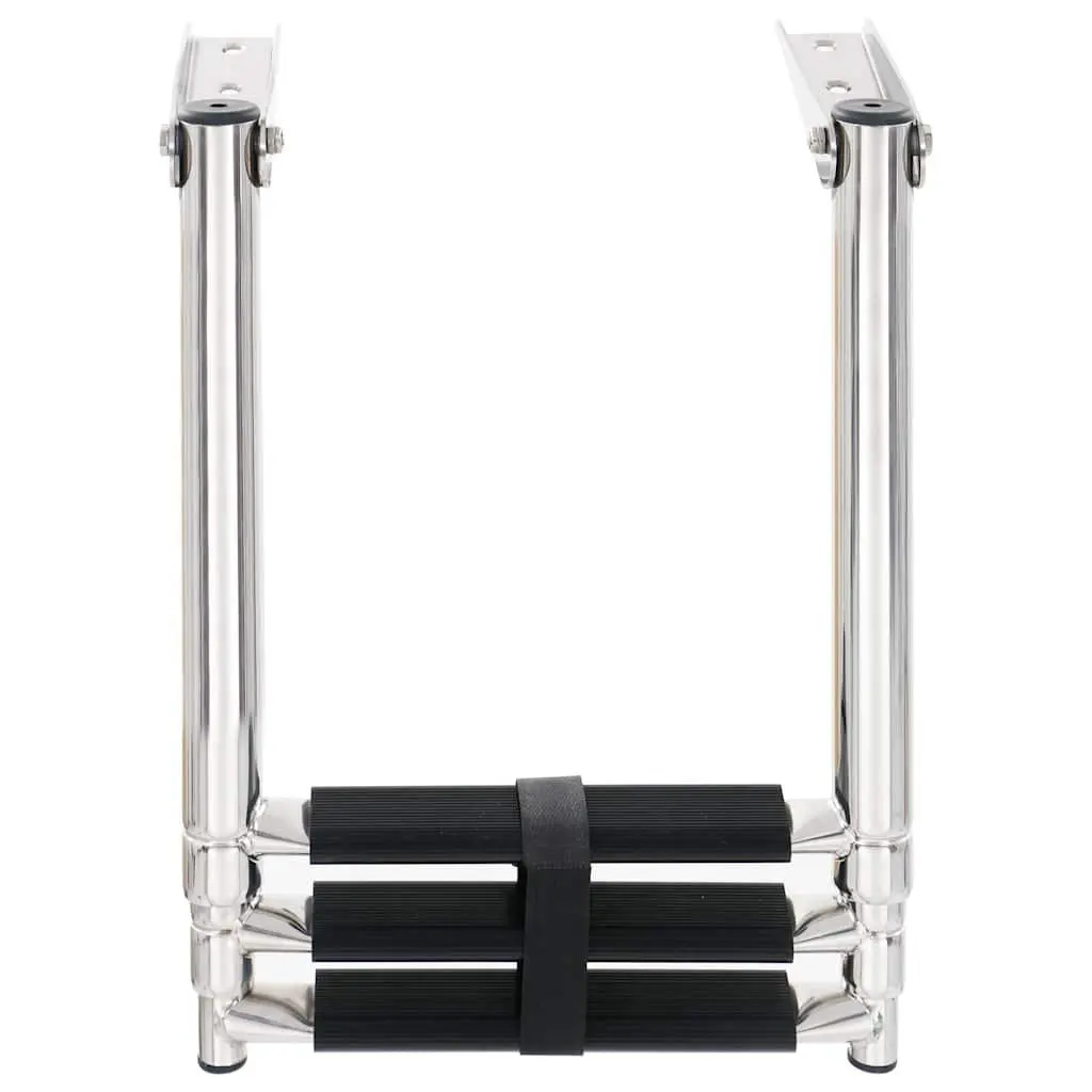Folding Boarding Ladder 3-Step Telescopic Design for Boat Pool Platform Mounting