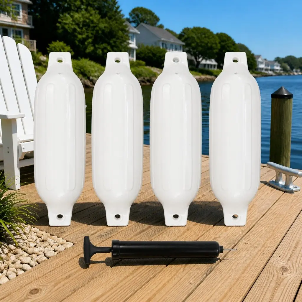 Boat Fenders Inflatable Mooring Protection 41 x 11.5 cm 4 Piece