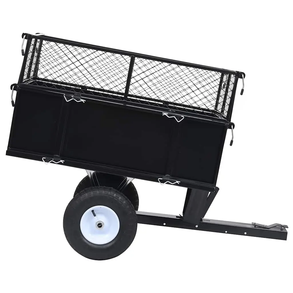 Tipping Trailer for Lawn Mower Adjustable Height 150 kg Load Capacity