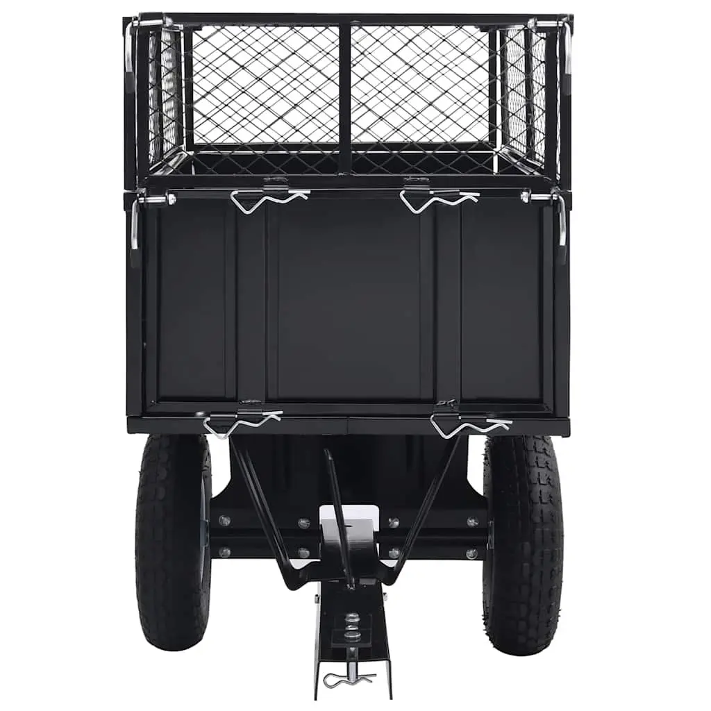 Tipping Trailer for Lawn Mower Adjustable Height 150 kg Load Capacity