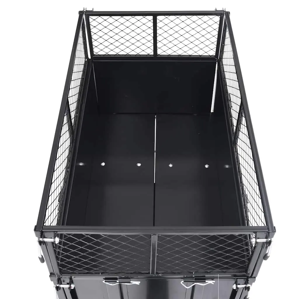 Tipping Trailer for Lawn Mower Adjustable Height 150 kg Load Capacity