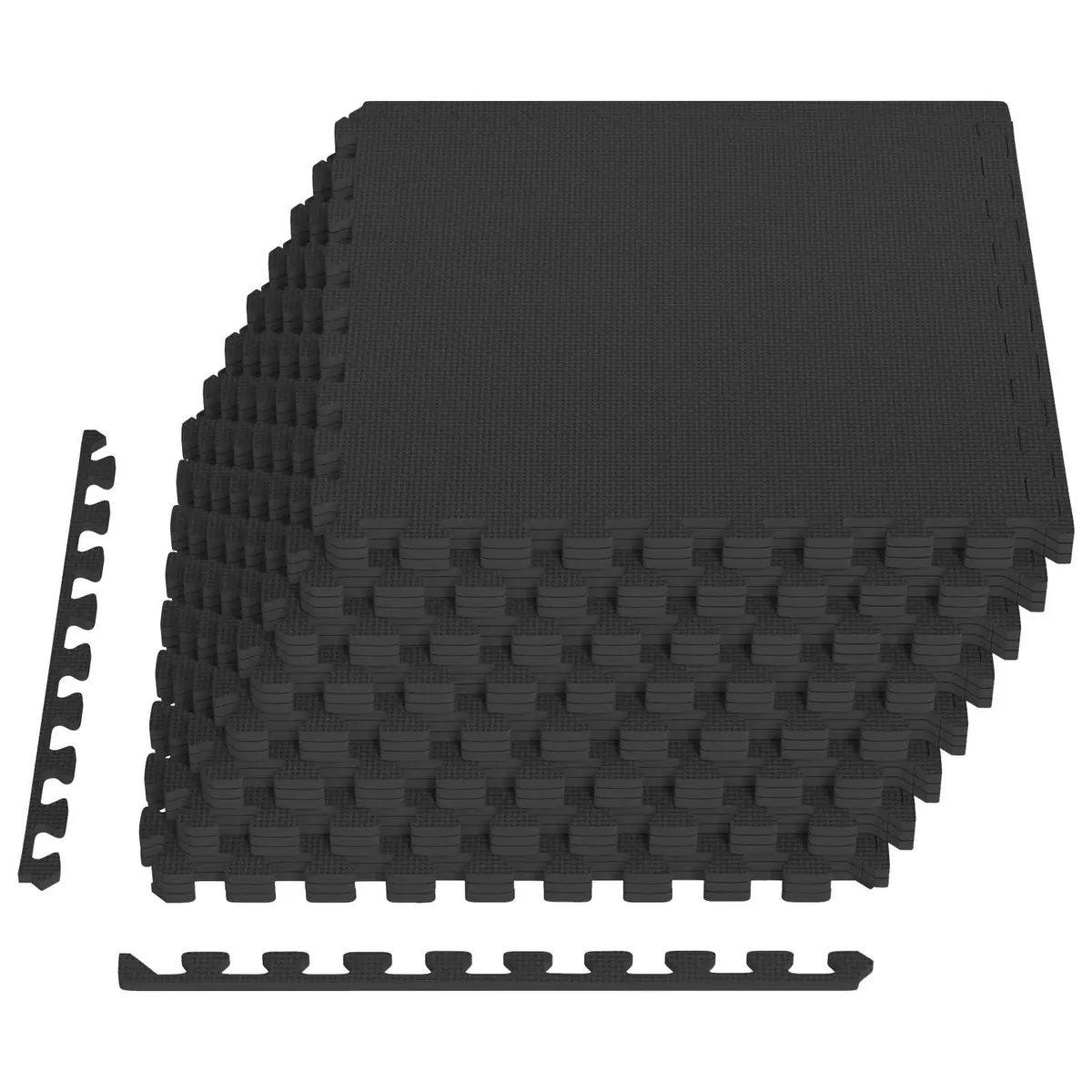 Fitness Equipment EVA Foam Interlocking Exercise Mats Black 24 Piece