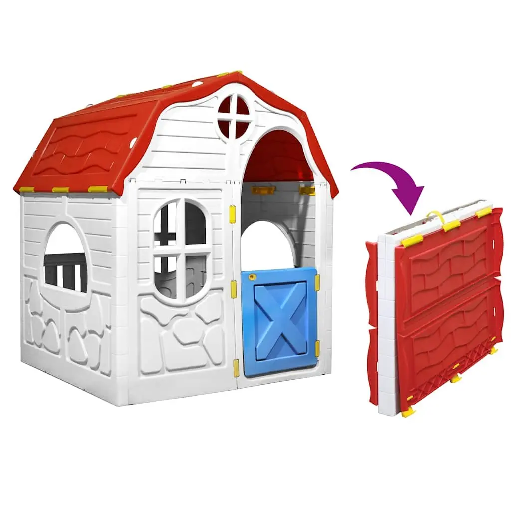 Kids Foldable Playhouse Cottage Multicolour Portable Size