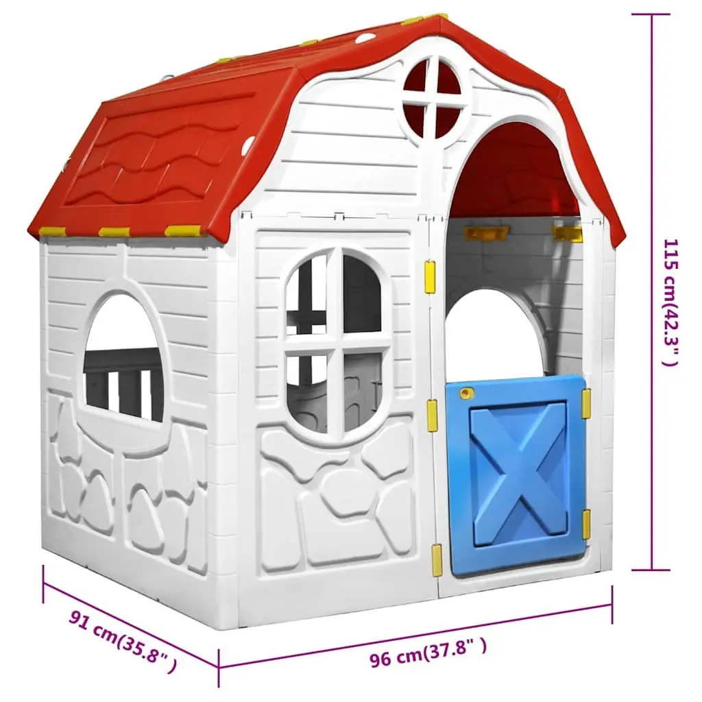 Kids Foldable Playhouse Cottage Multicolour Portable Size