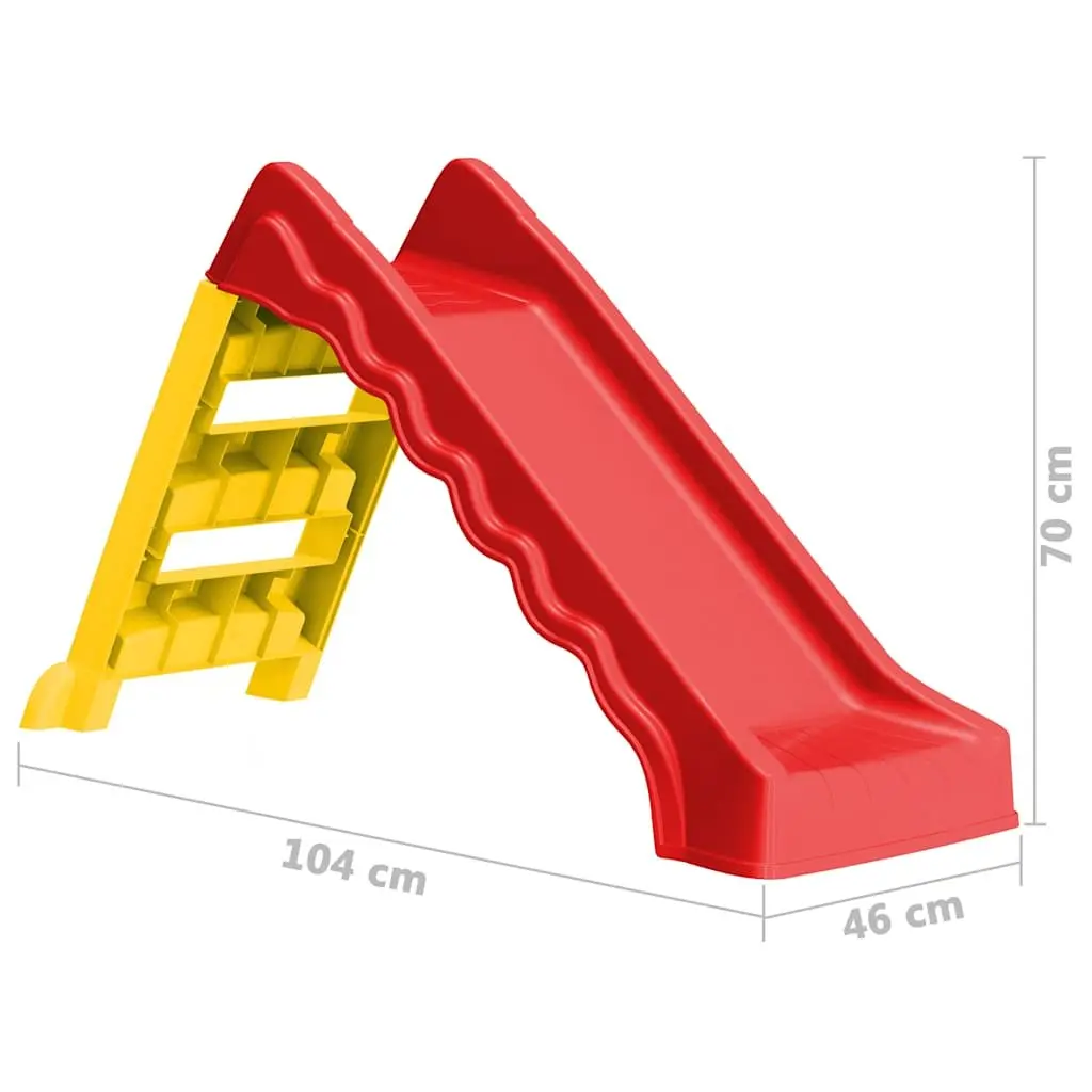 Foldable Slide for Kids Indoor Outdoor Play Equipment Red Yellow Multicolour
