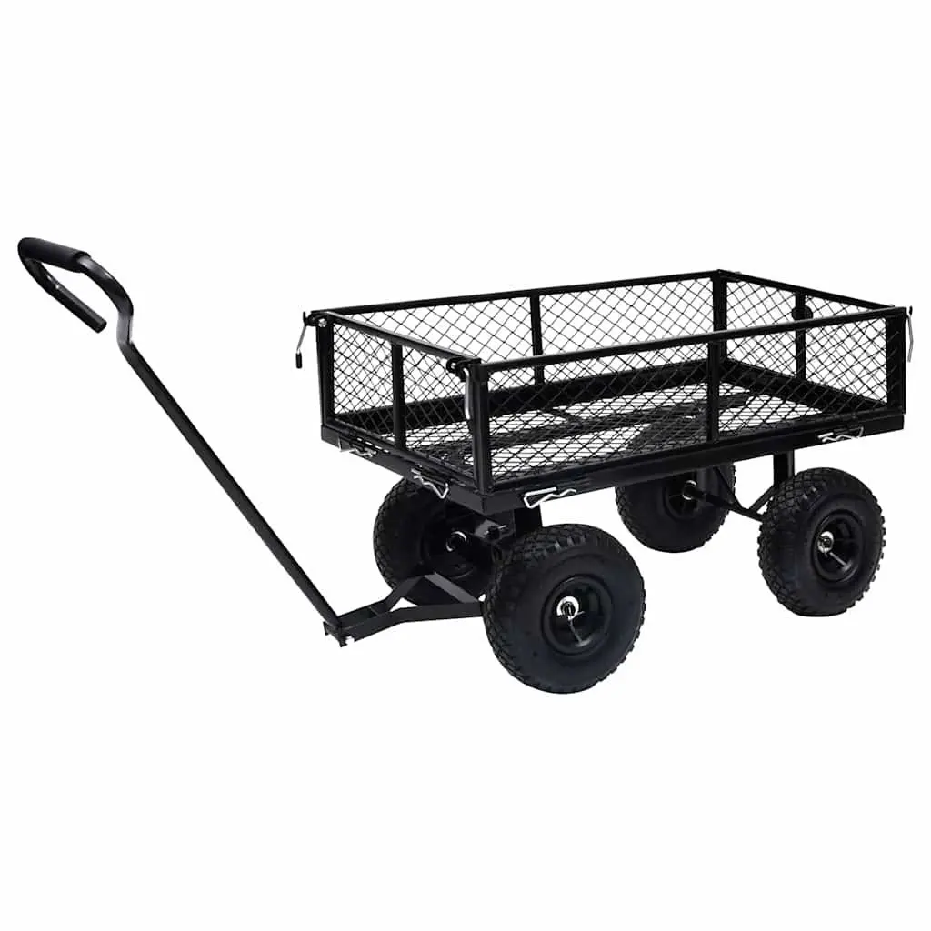 Garden Hand Trolley Heavy-Duty Steel 250kg Load Capacity Pneumatic Wheels