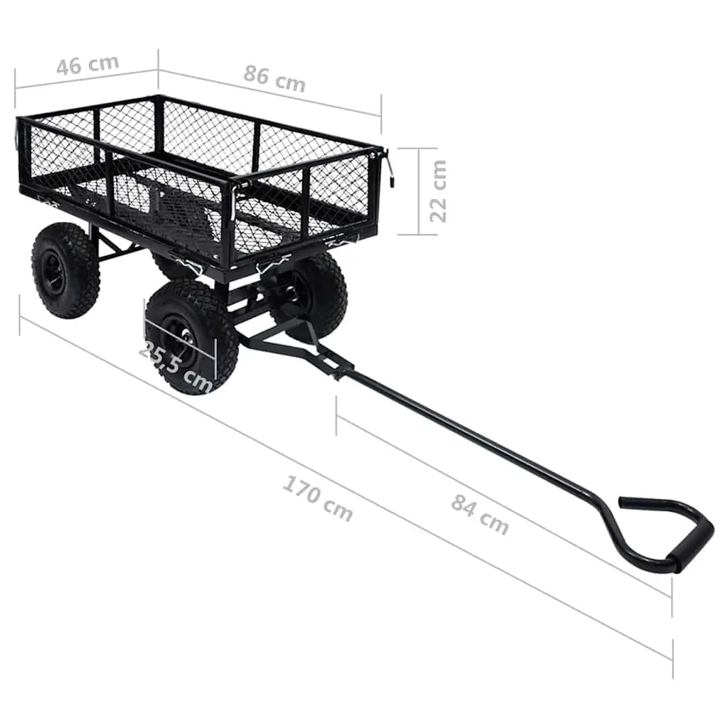 Garden Hand Trolley Heavy-Duty Steel 250kg Load Capacity Pneumatic Wheels