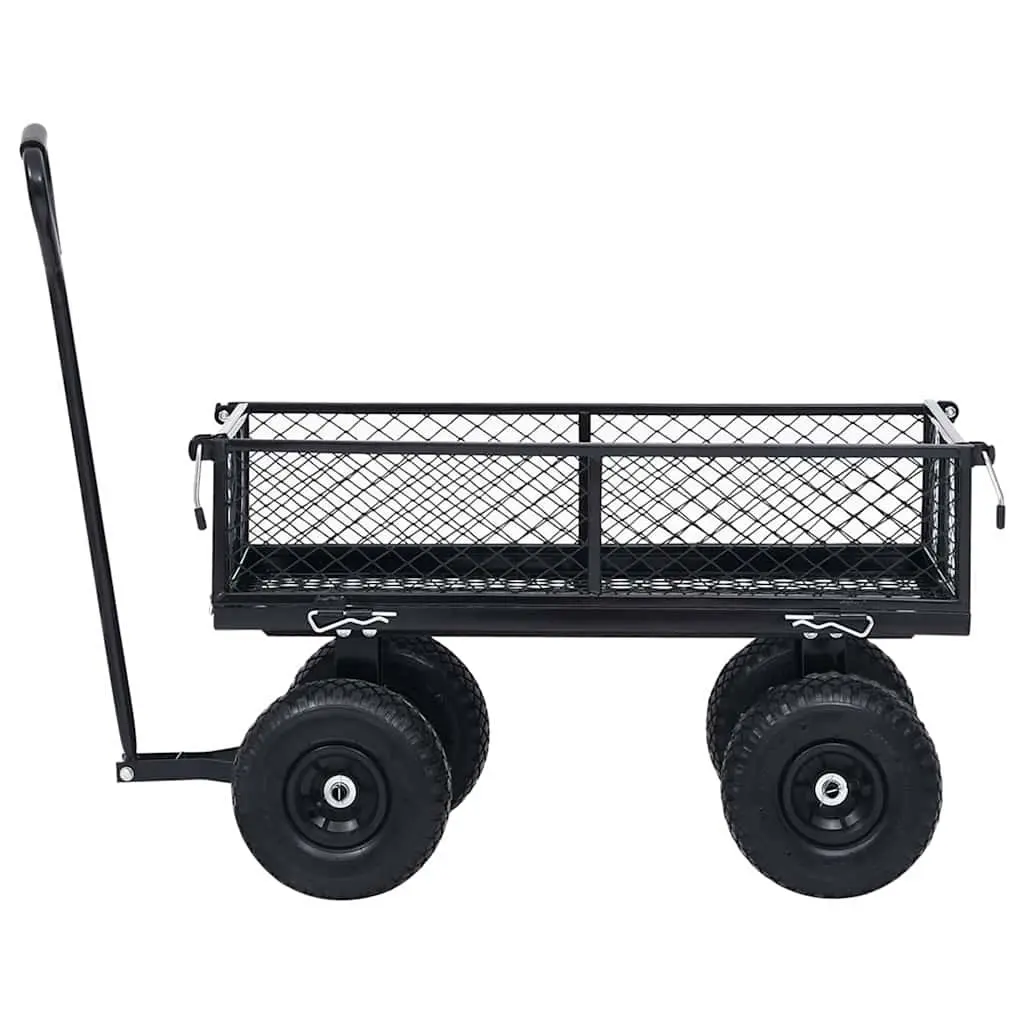 Garden Hand Trolley Heavy-Duty Steel 250kg Load Capacity Pneumatic Wheels