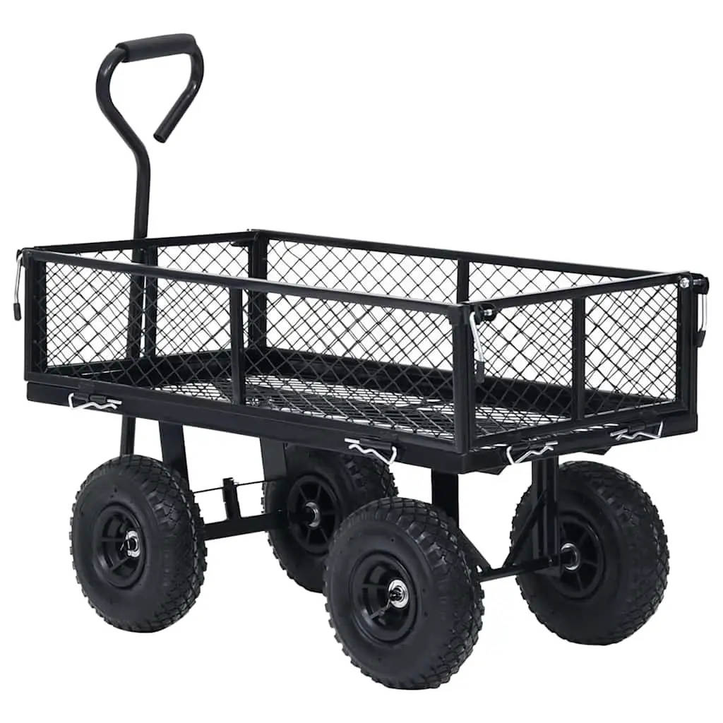 Garden Hand Trolley Heavy-Duty Steel 250kg Load Capacity Pneumatic Wheels
