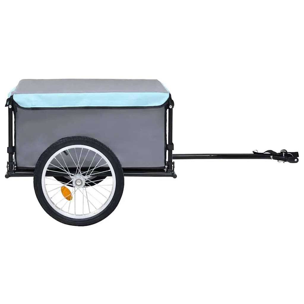 Bicycle Trailer 65kg Load Capacity Foldable Drawbar Quick Release Tyres Grey