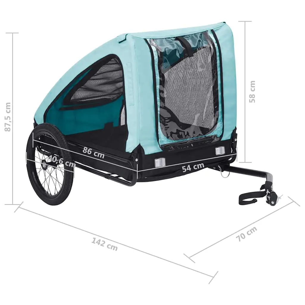 Pet Bike Trailer Blue Folding Quick Release Hitch