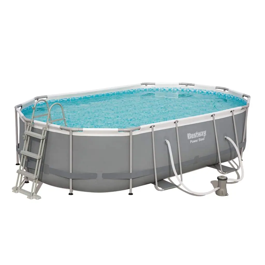 Above Ground Swimming Pool Oval Steel Frame 488x305x107cm